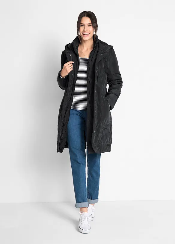 Manteau court légèrement rembourré à capuche, bonprix