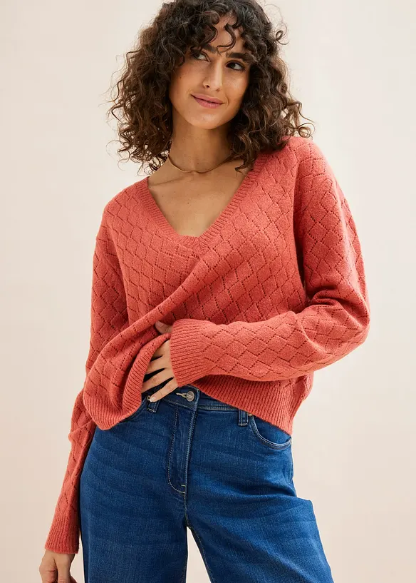 Pull en maille ajourée, bonprix