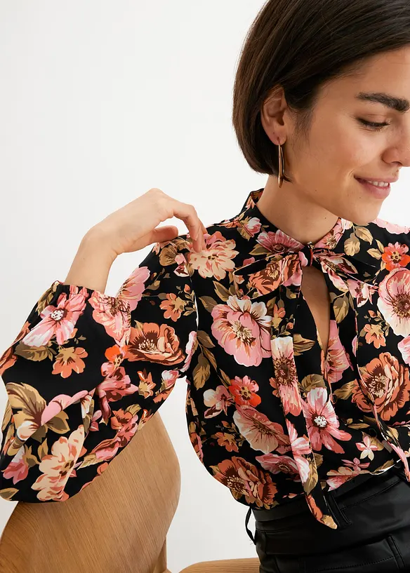 Chemisier imprim&eacute; &agrave; lavalli&egrave;re, bonprix