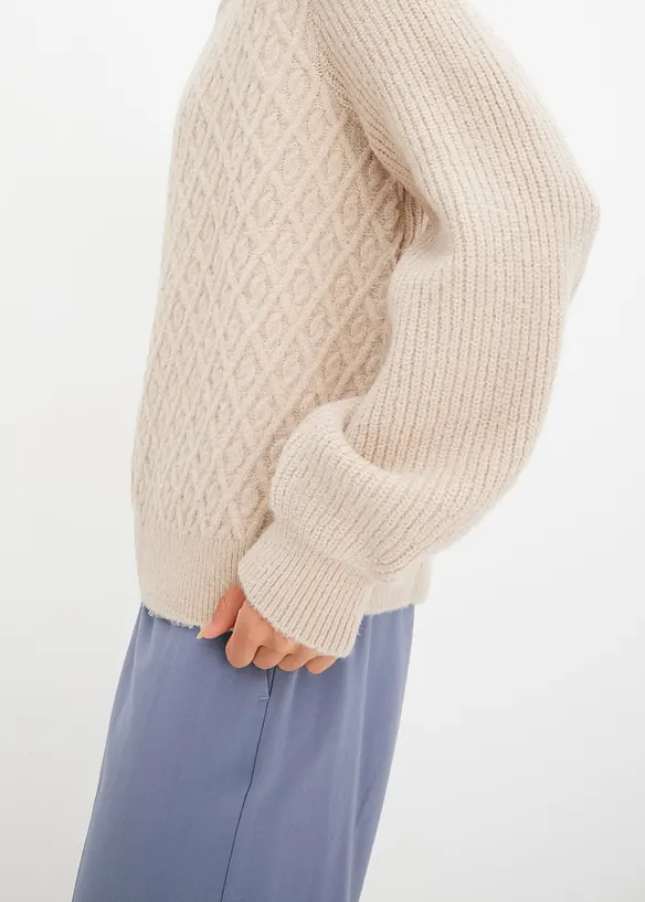 Gilet en maille torsadée, bonprix