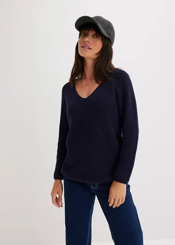 Pull côtelé 100% coton, bonprix