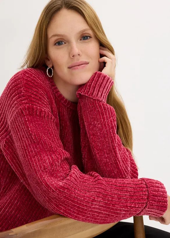 Pull oversize en maille chenille toute douce, bonprix