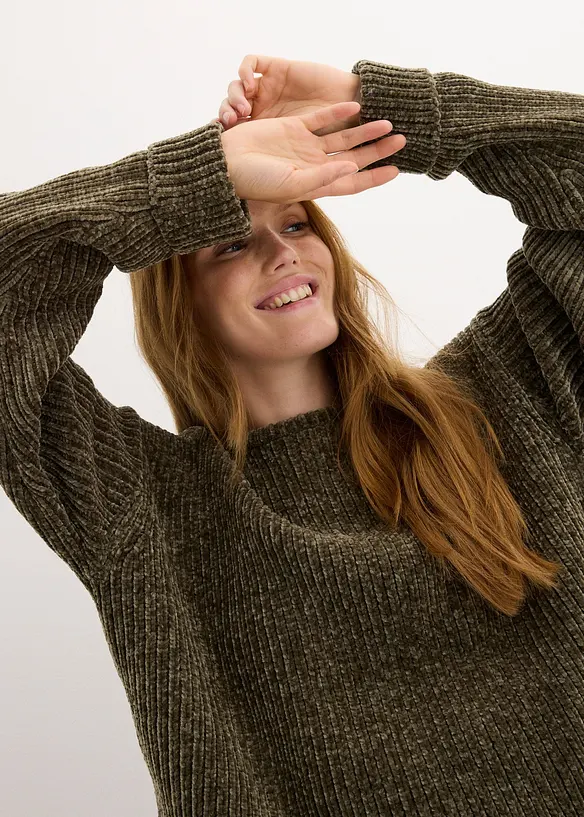 Pull oversize en maille chenille toute douce, bonprix