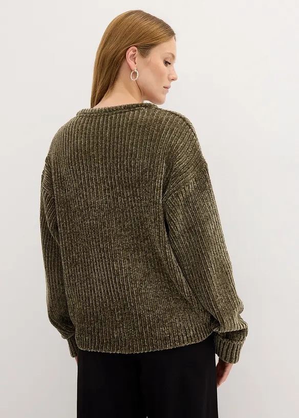 Pull oversize en maille chenille toute douce, bonprix