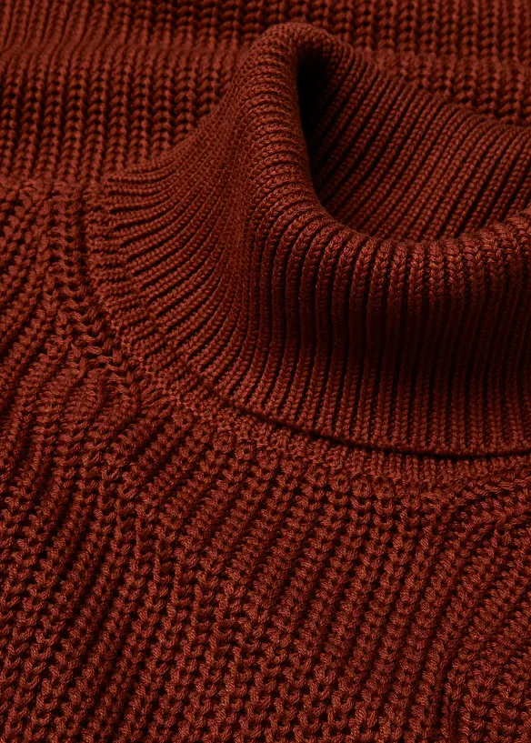 Pull col roulé oversize en coton mélangé, bonprix