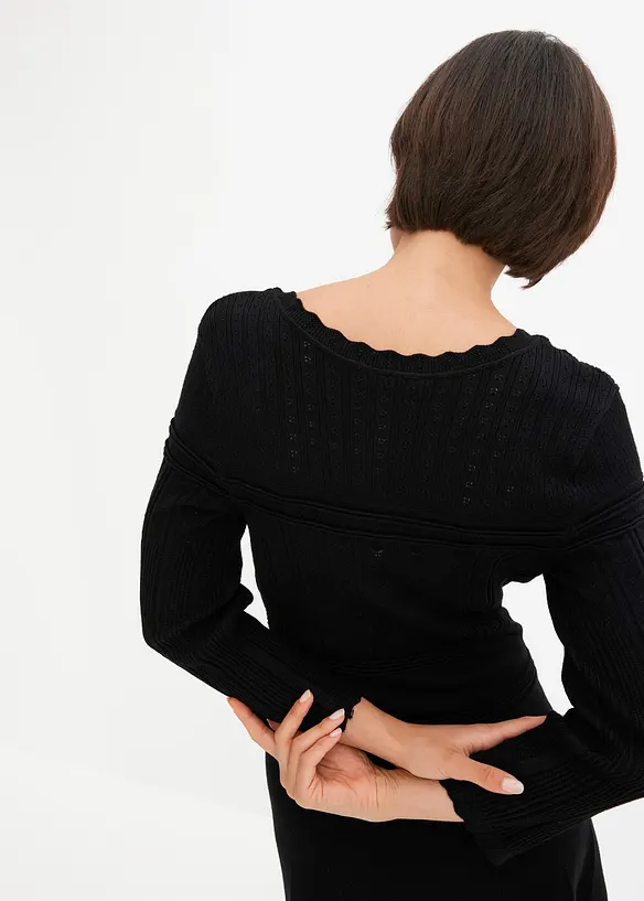 Robe en maille ajourée, bonprix