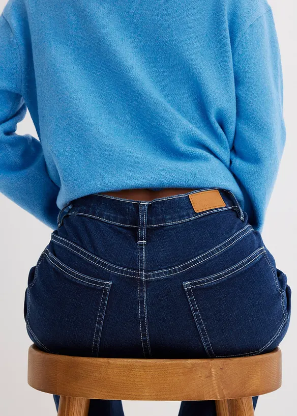 Jean large taille haute, coton, bonprix