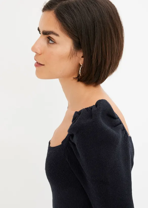 Robe en maille &agrave; d&eacute;collet&eacute; carr&eacute;, bonprix