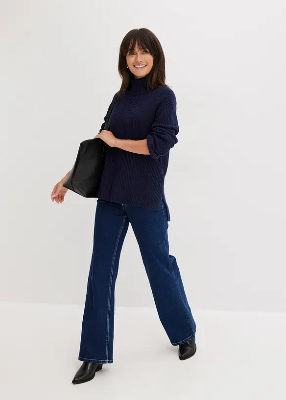 Pull col roulé 100% coton, bonprix