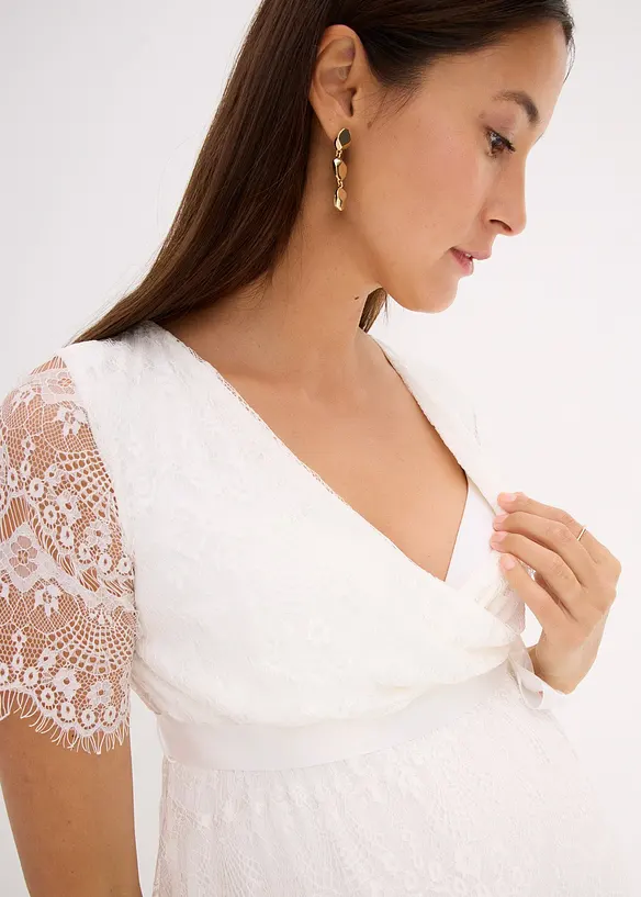 Robe de mariée de grossesse en dentelle avec fonction allaitement, bonprix