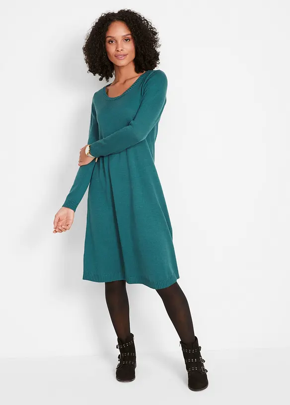 Robe &eacute;vas&eacute;e en maille, bonprix