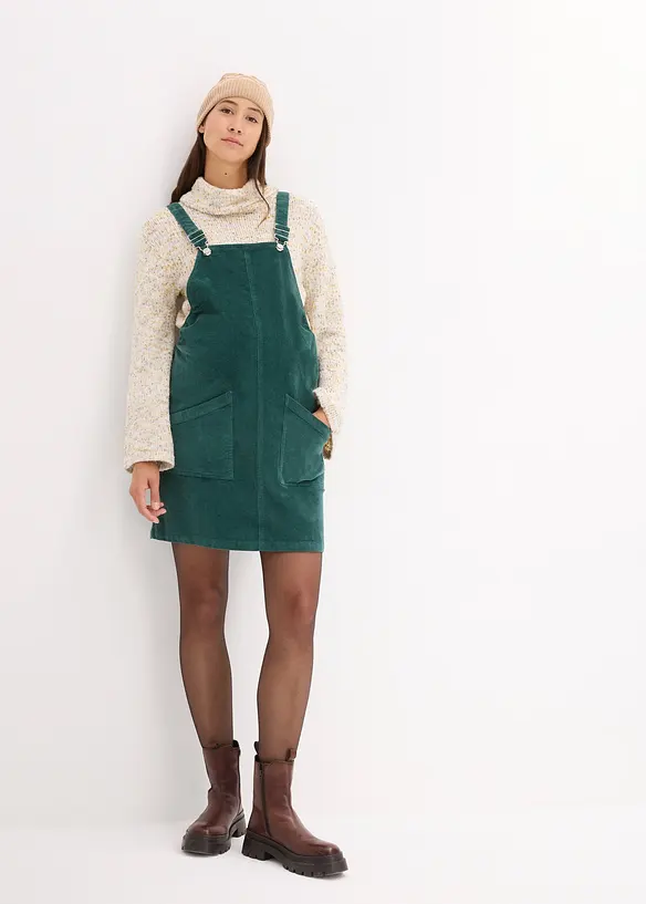 Robe-salopette de grossesse en velours côtelé extensible, bonprix