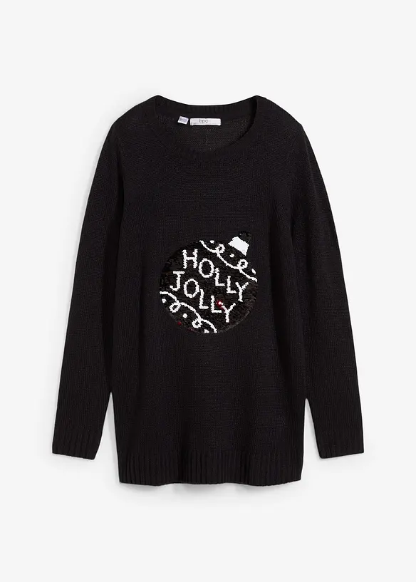 Pull de Noël avec sequins réversibles, bonprix