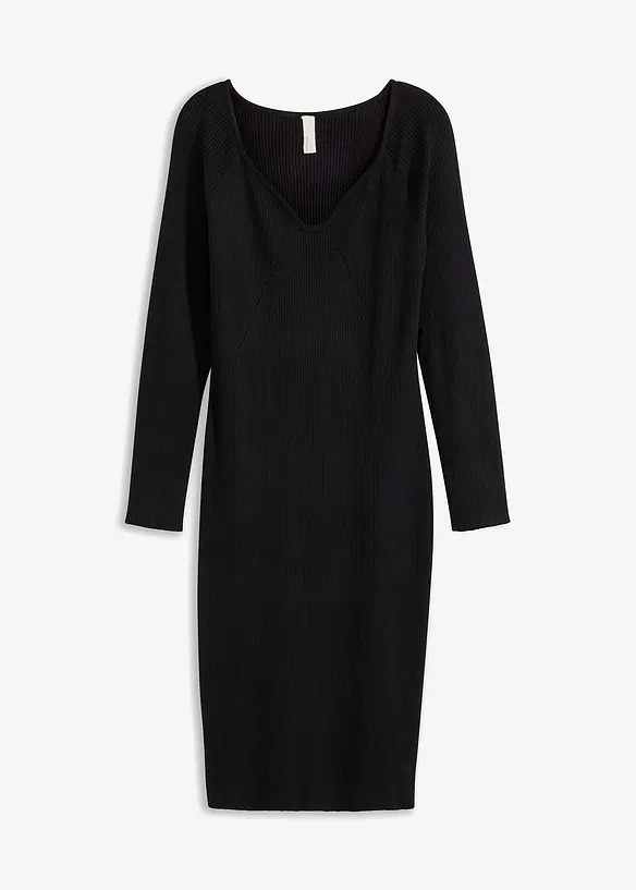Robe en maille c&ocirc;tel&eacute;e, bonprix