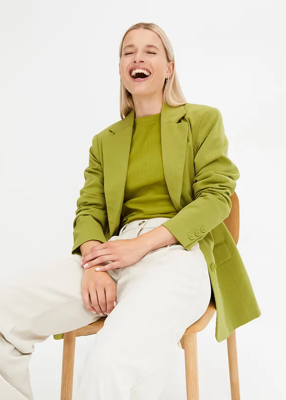 Blazer long en viscose mélangée, bonprix