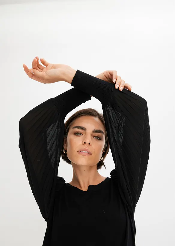 Pull à manches plissées, bonprix