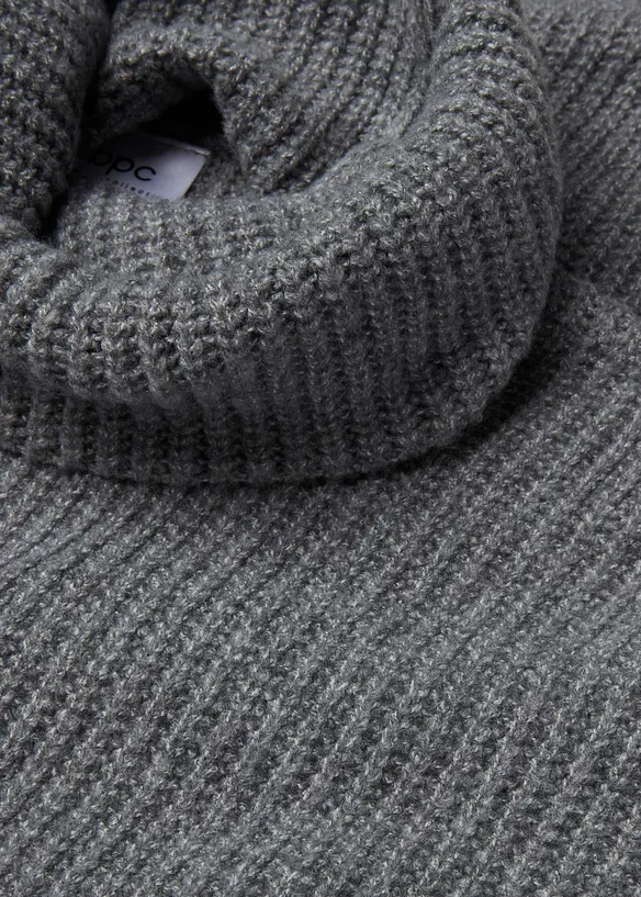 Pull col roulé en maille côtelée, bonprix