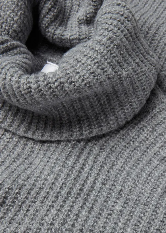Pull col roulé en maille côtelée, bonprix