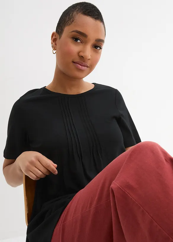 T-shirt évasé, manches courtes, bonprix