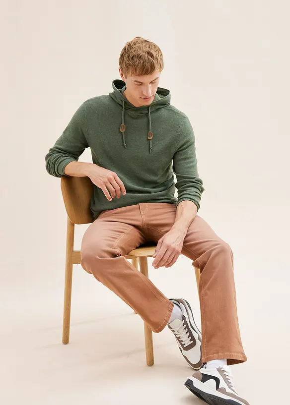 Pull doux en coton mélangé à capuche, bonprix