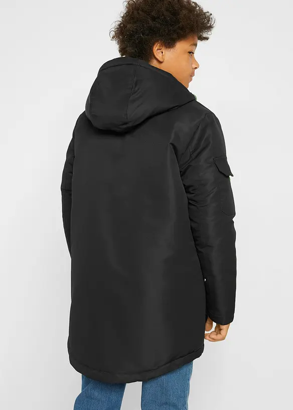 Parka d’hiver à capuche et détails sportifs, bonprix