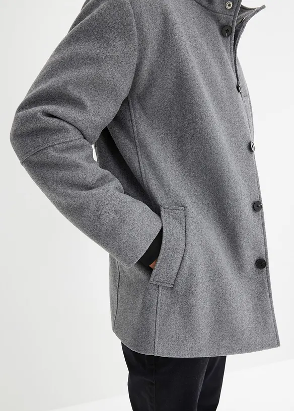 Veste d’hiver aspect laine avec empiècement coupe-vent, bonprix