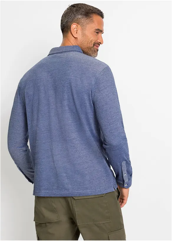 Polo en piqu&eacute;, manches longues, bonprix