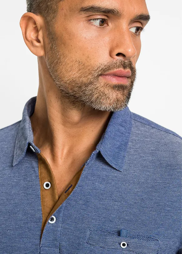 Polo en piqu&eacute;, manches longues, bonprix