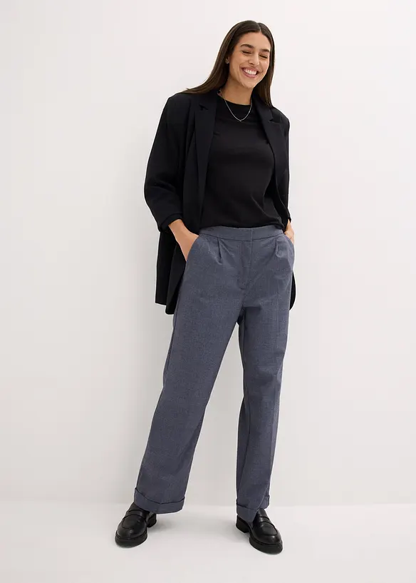 Lot de 2 T-shirts manches longues en coton extensible, bonprix