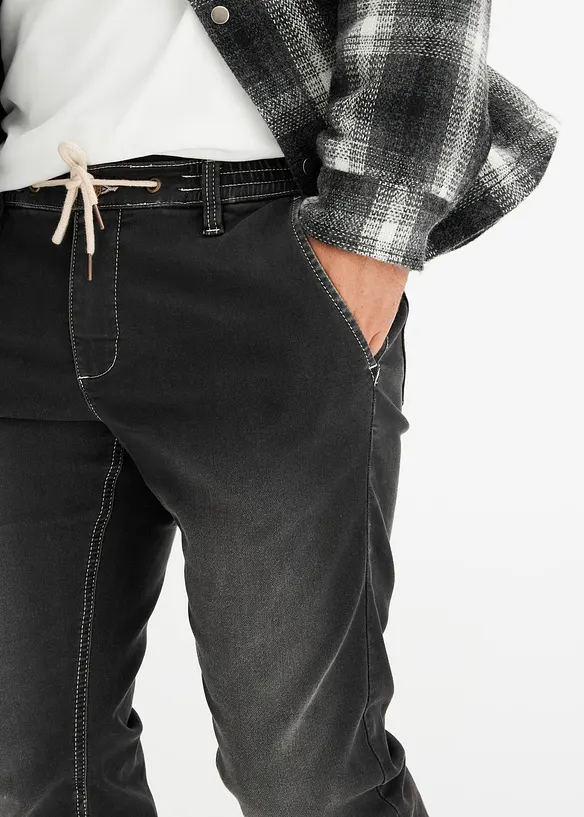 Jean jogger à taille élastiquée Regular, fuselé, bonprix