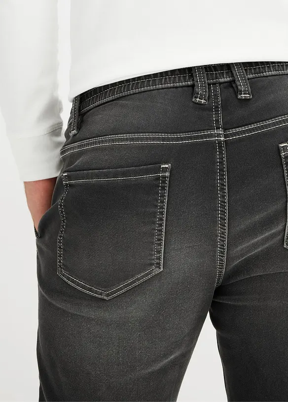 Jean jogger à taille élastiquée Regular, fuselé, bonprix