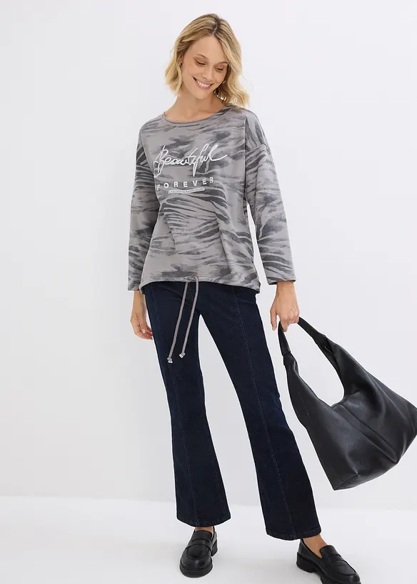 T-shirt manches longues en coton extensible, bonprix