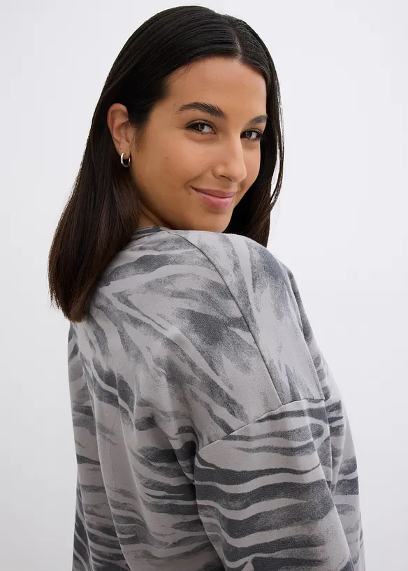 T-shirt manches longues en coton extensible, bonprix