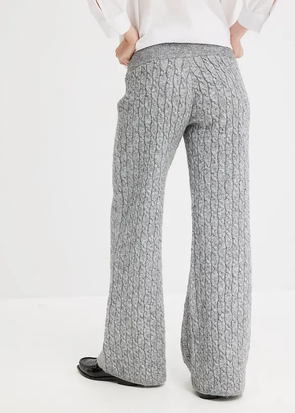 Pantalon en maille torsadée, bonprix