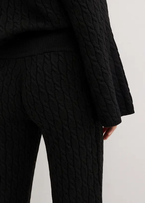 Pantalon en maille torsadée, bonprix