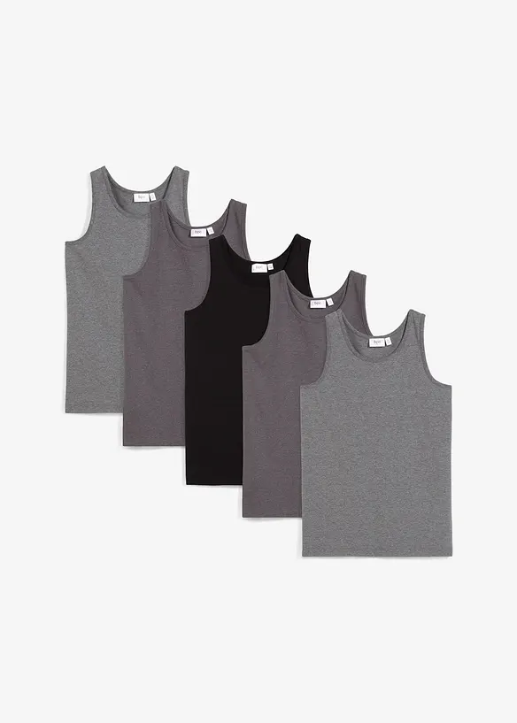 Lot de 5 débardeurs coton, bonprix