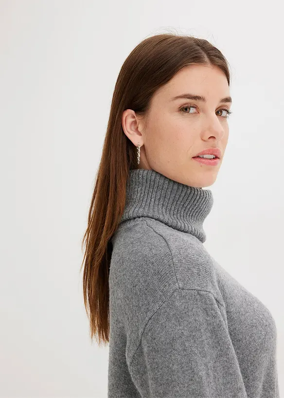 Robe en maille à col roulé, bonprix