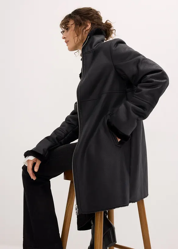 Manteau aspect peau de mouton, bonprix