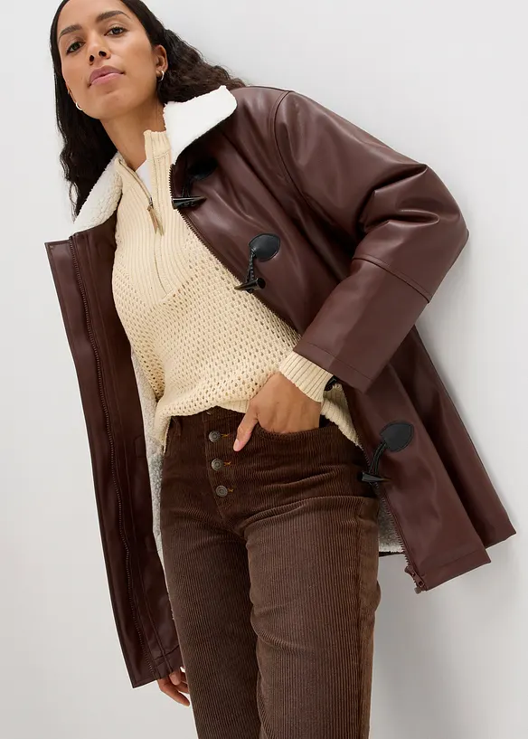 Pantalon droit en velours côtelé extensible, bonprix