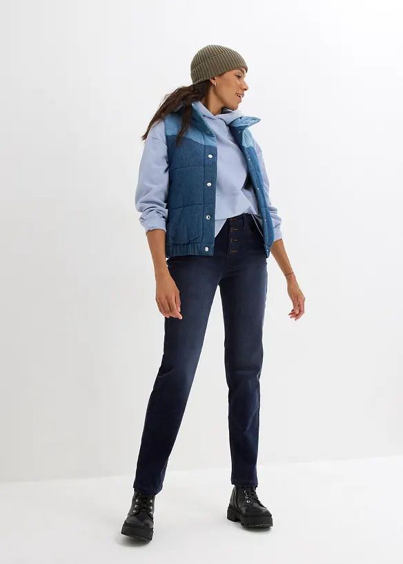 Pantalon droit en velours côtelé extensible, bonprix