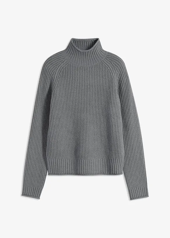 Pull en maille &agrave; col montant, bonprix