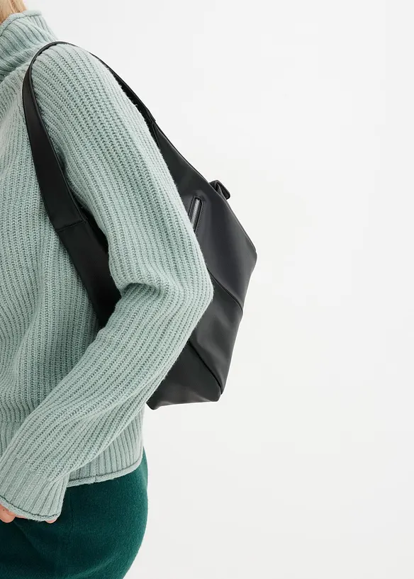 Pull en maille à col montant, bonprix