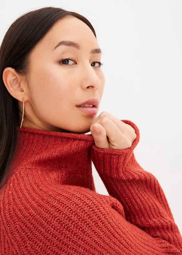 Pull en maille à col montant, bonprix