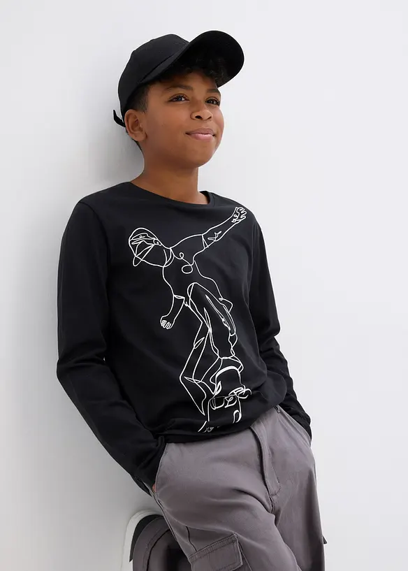 T-shirt manches longues 100% coton, bonprix