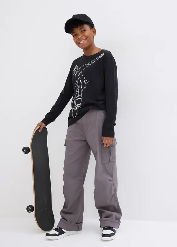 T-shirt manches longues 100% coton, bonprix