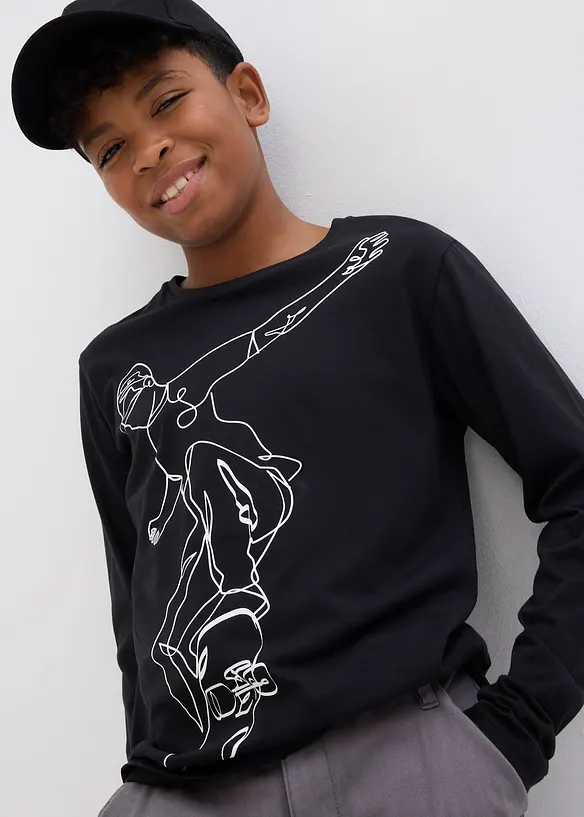 T-shirt manches longues 100% coton, bonprix