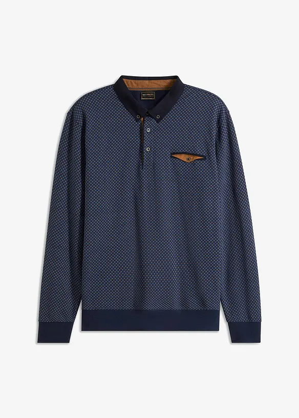 Sweat-shirt en coton à col polo, bonprix