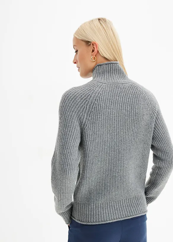 Pull en maille &agrave; col montant, bonprix