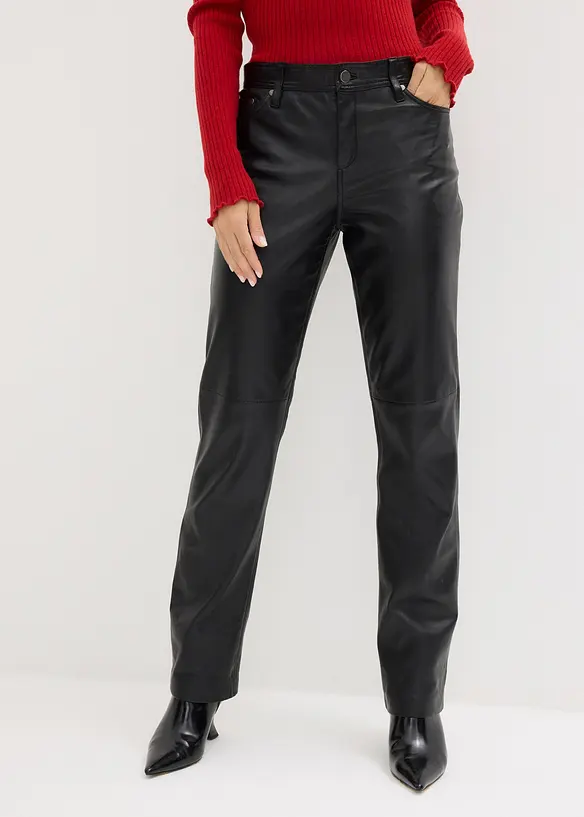 Pantalon en cuir d’agneau nappa, bonprix