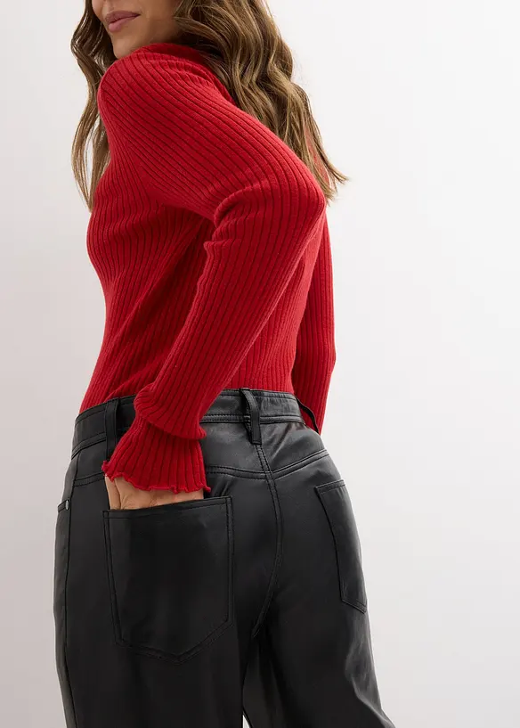 Pantalon en cuir d’agneau nappa, bonprix